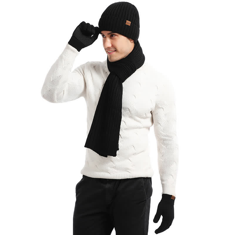 Juego de 3 gorros, bufandas y guantes para pantalla táctil