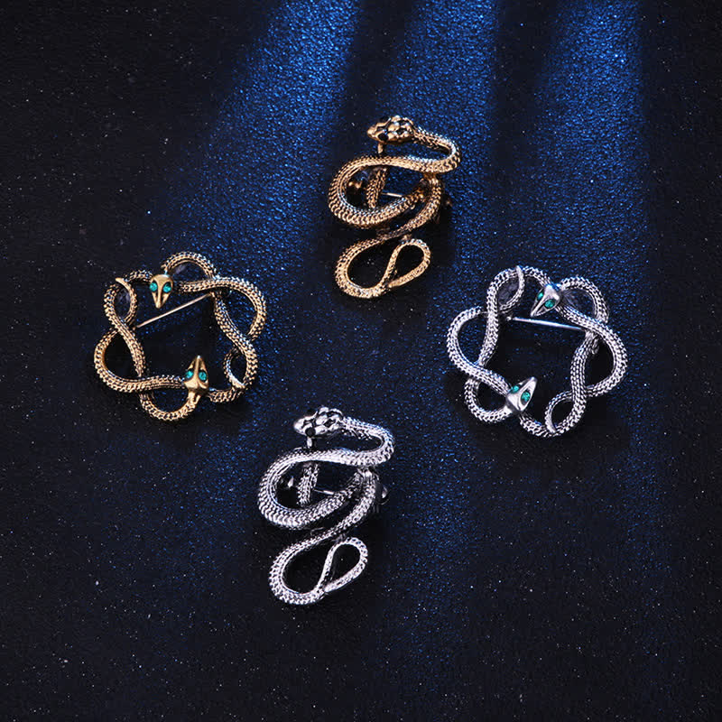 Broche de serpiente cobra con forma de flexión para hombre