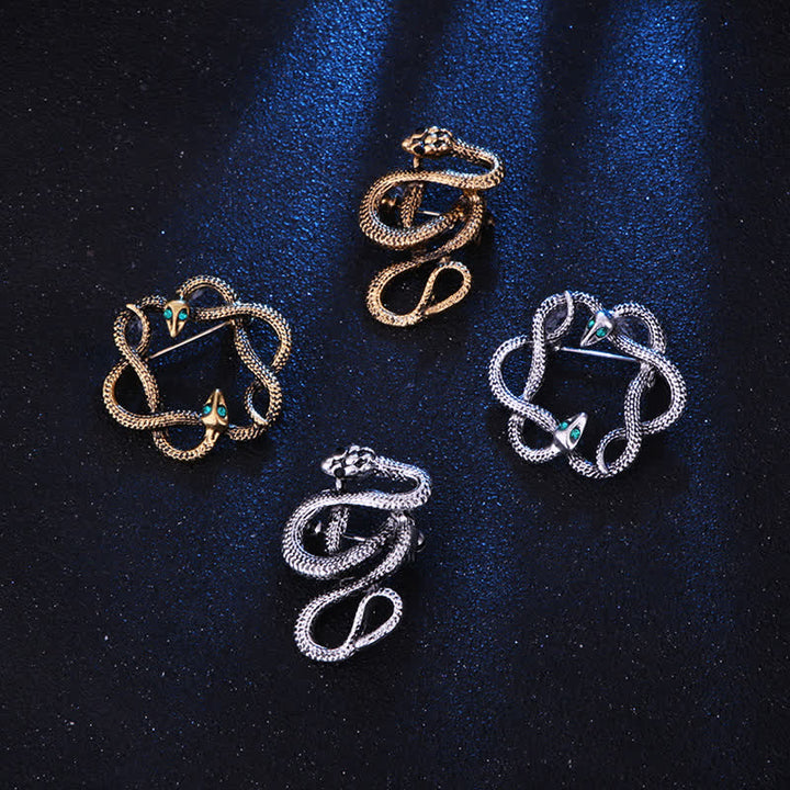 Broche de serpiente cobra con forma de flexión para hombre