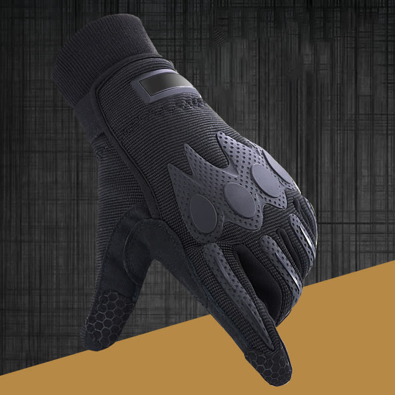 Guantes tácticos negros de dedos completos para actividades al aire libre y montañismo