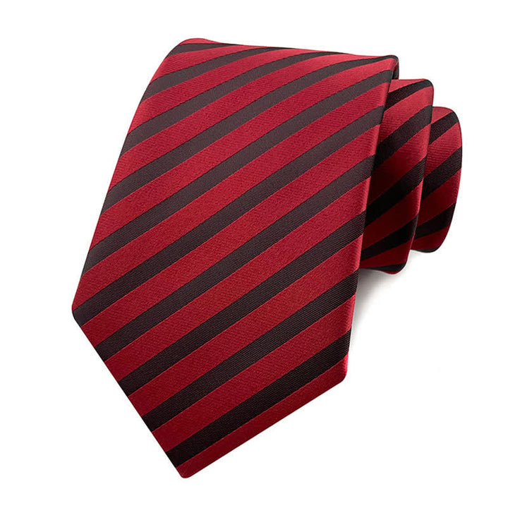 Corbata de rayas de cuadros de alta densidad variada para hombre 