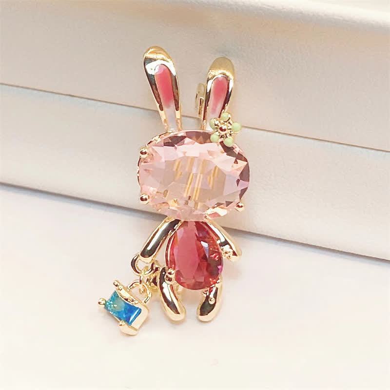 Broche de conejito rosa para mujer