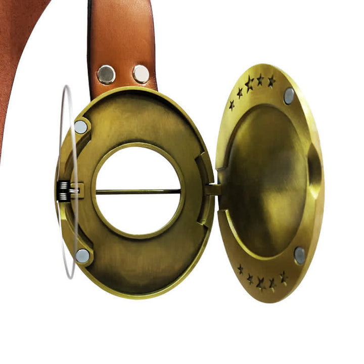 Cinturón de cuero con hebilla para hombre, con portacervezas creativo, hecho a mano, con forma de toro furioso