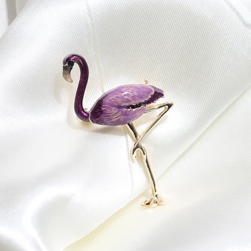 Broche de flamenco esmaltado exótico para mujer