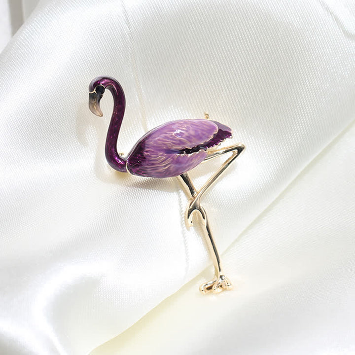 Broche de flamenco esmaltado exótico para mujer