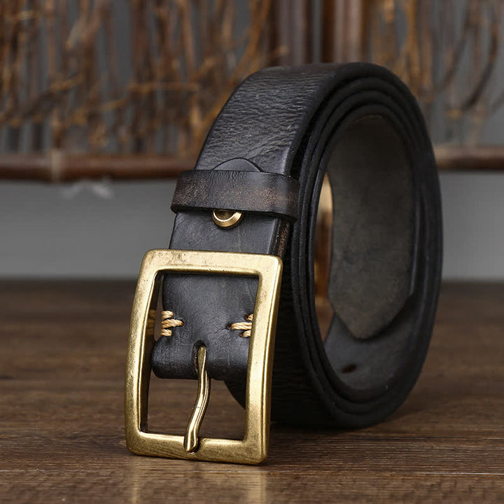 Cinturón vintage desgastado y arrugado para hombre