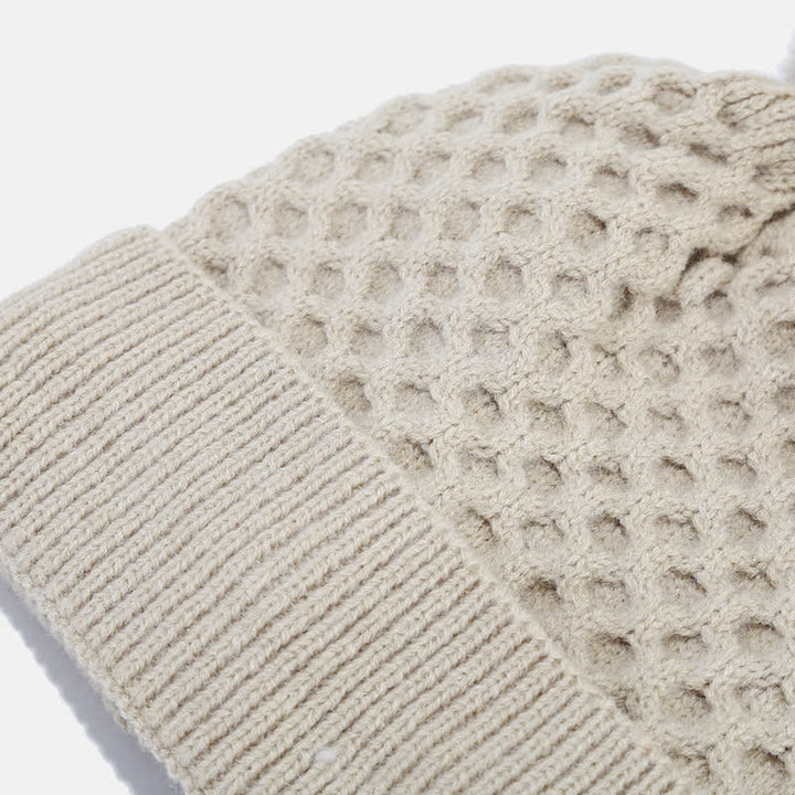 Conjunto de 3 guantes y gorro de punto cruzado para mujer