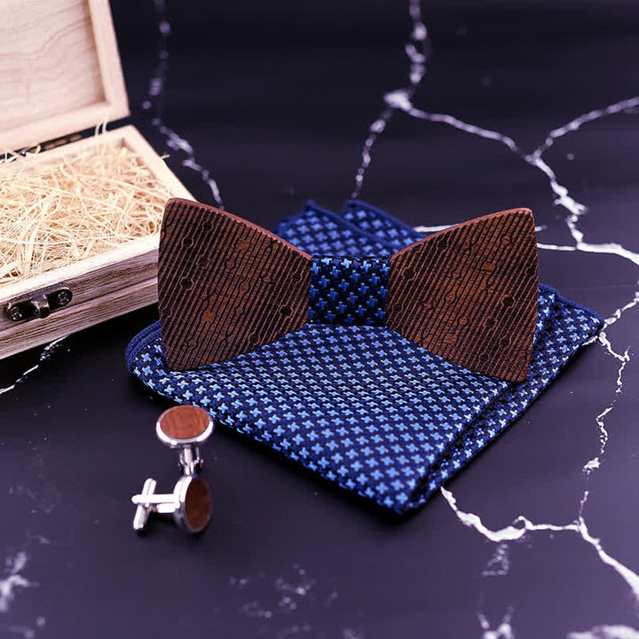 Juego de 3 pajaritas de madera con forma de hojas huecas para hombre.