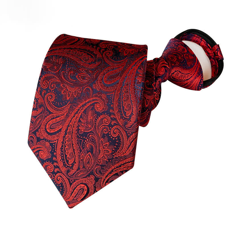 Corbata con cremallera y diseño retro de cachemira para hombre