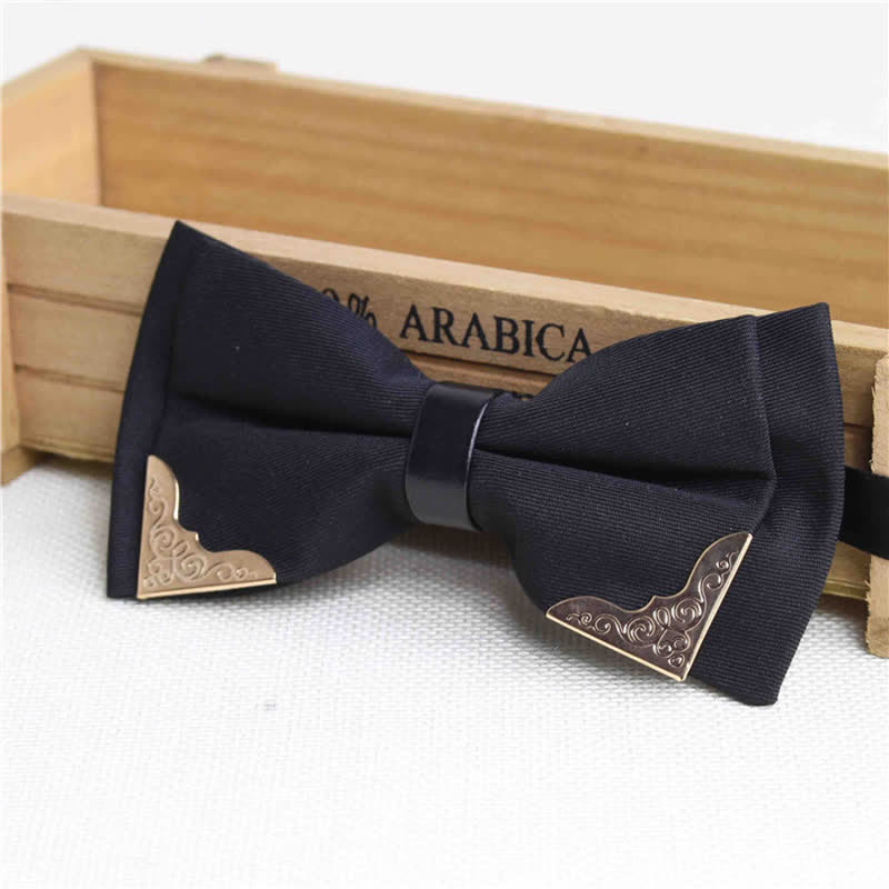 Pajarita clásica de metal dorado para hombre