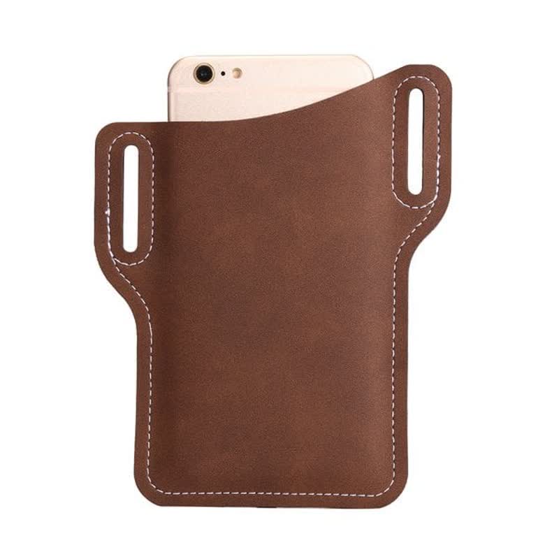 Funda de cuero para teléfono móvil con correa para el cinturón