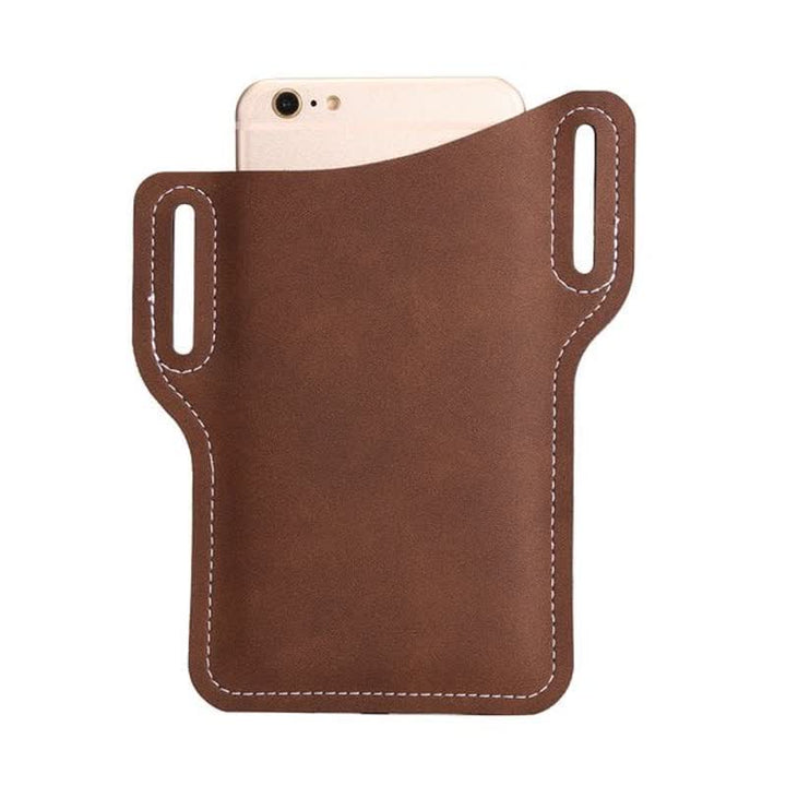 Funda de cuero para teléfono móvil con correa para el cinturón