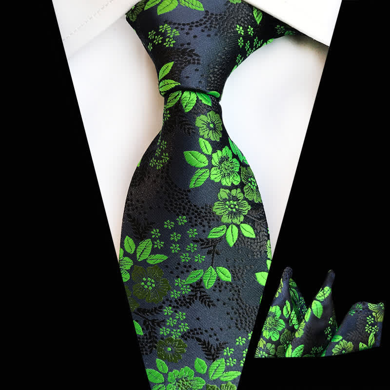Conjunto de 2 corbatas florales con flores de ciruelo para hombre