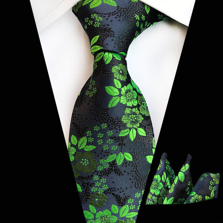 Conjunto de 2 corbatas florales con flores de ciruelo para hombre