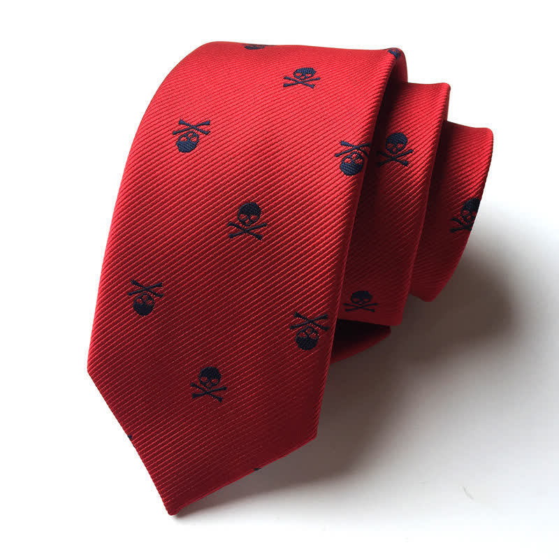 Corbata de hombre con huesos cruzados y esqueleto de Halloween 