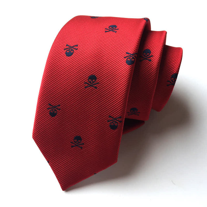Corbata de hombre con huesos cruzados y esqueleto de Halloween 