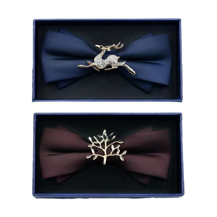 Pajarita de metal mate con diamantes de imitación para hombre