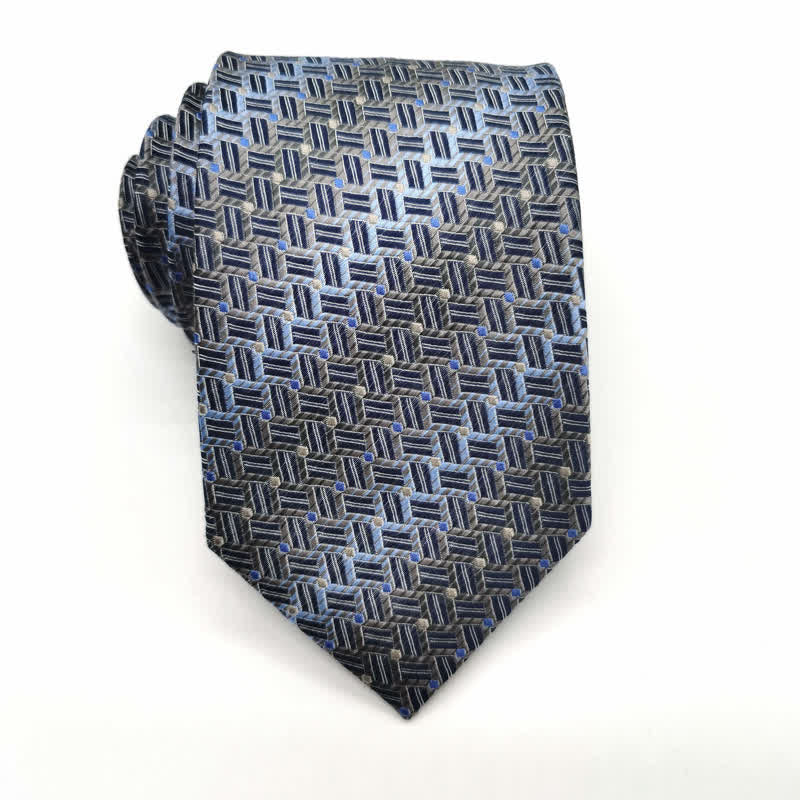 Corbata de seda pura con patrón de tejido degradado para hombre