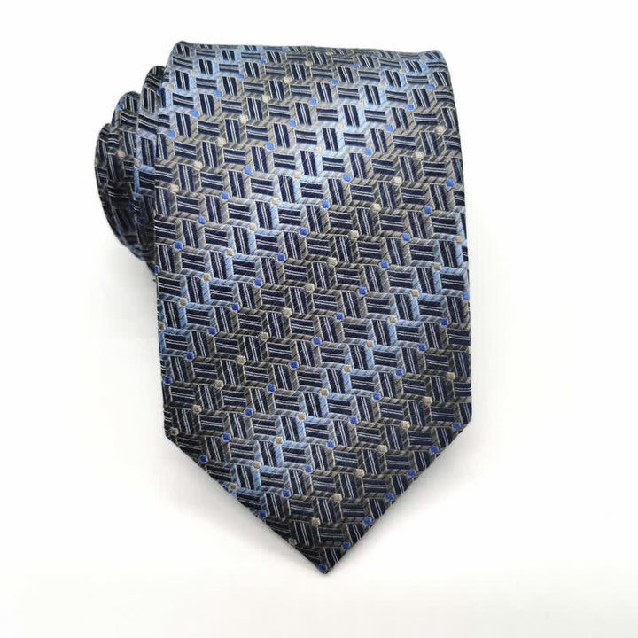 Corbata de seda pura con patrón de tejido degradado para hombre
