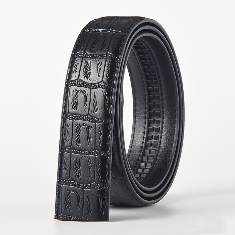 Cinturón de cuero con hebilla automática de cabeza de tigre para hombre