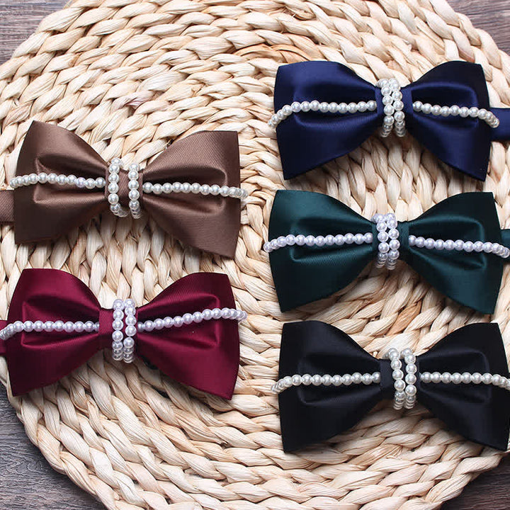 Pajarita con cadena y decoración de perlas para hombre