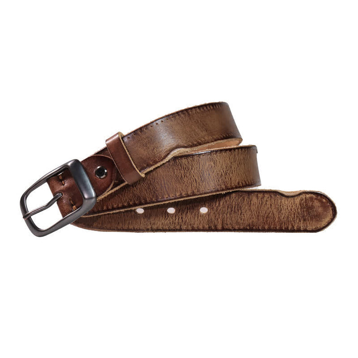 Cinturón de cuero desgastado estilo western para hombre