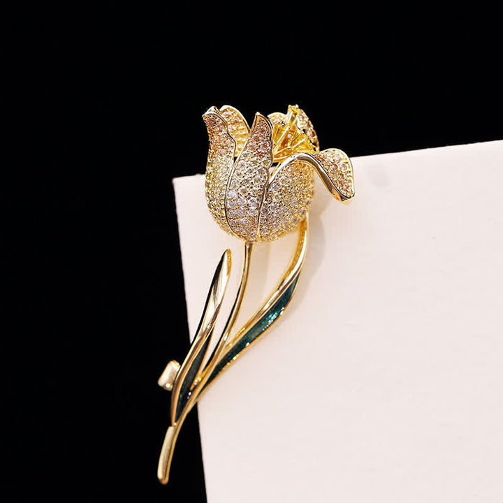 Broche de tulipán Deep Love para mujer