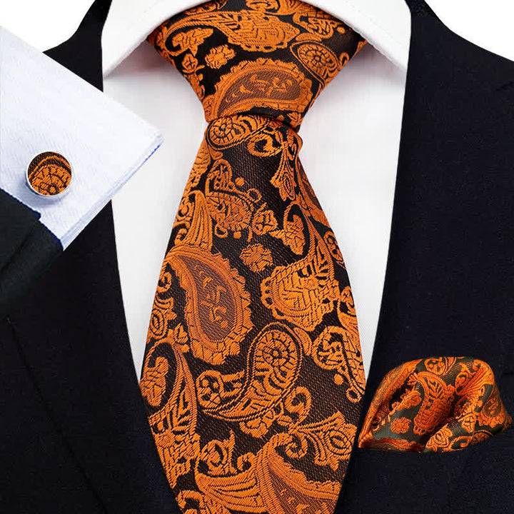 Conjunto de 3 corbatas de cachemira exóticas para hombre
