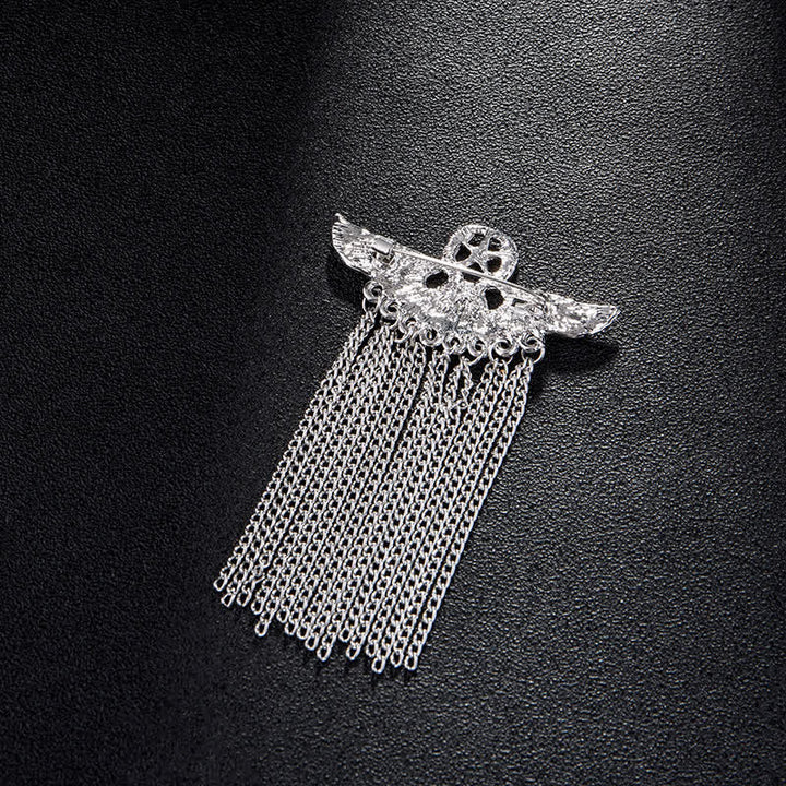 Broche con borlas de alas de águila de la Fuerza Aérea para hombre