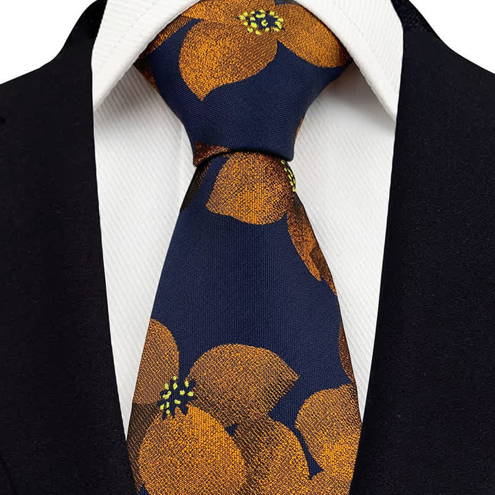Corbata elegante con flores grandes para hombre
