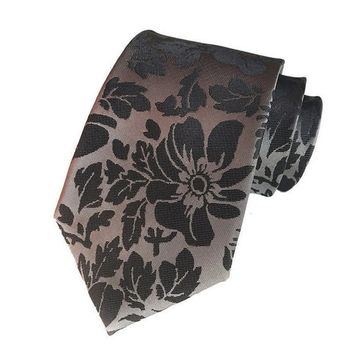 Conjunto de 2 corbatas florales con hojas de jardín para hombre