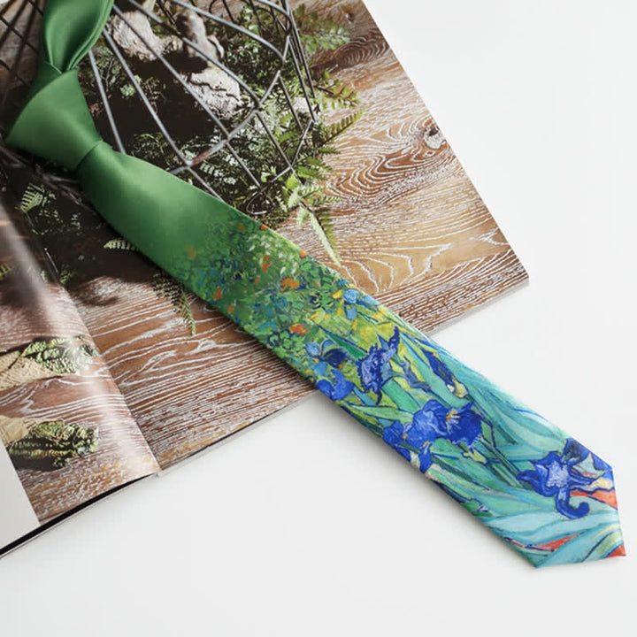 Corbata de hombre con estampado creativo de iris y aceite