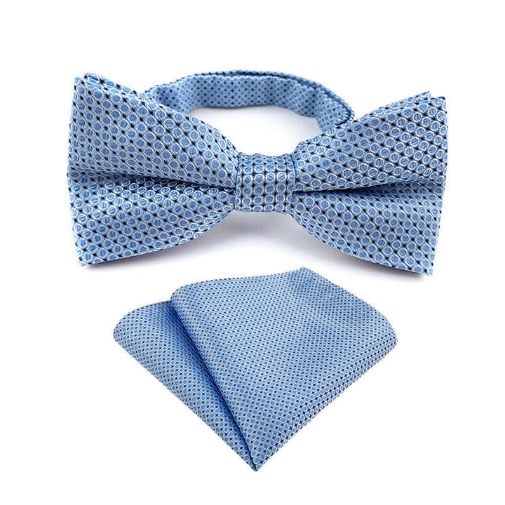 Conjunto de 2 pañuelos de bolsillo con pajarita a rayas a cuadros elegantes para hombre