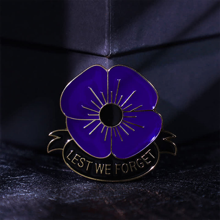 Broche unisex de 3 piezas con la frase Lest We Forget Poppy