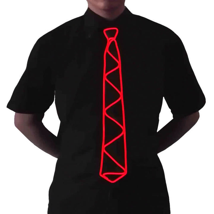 Corbata luminosa con tira de LED de neón