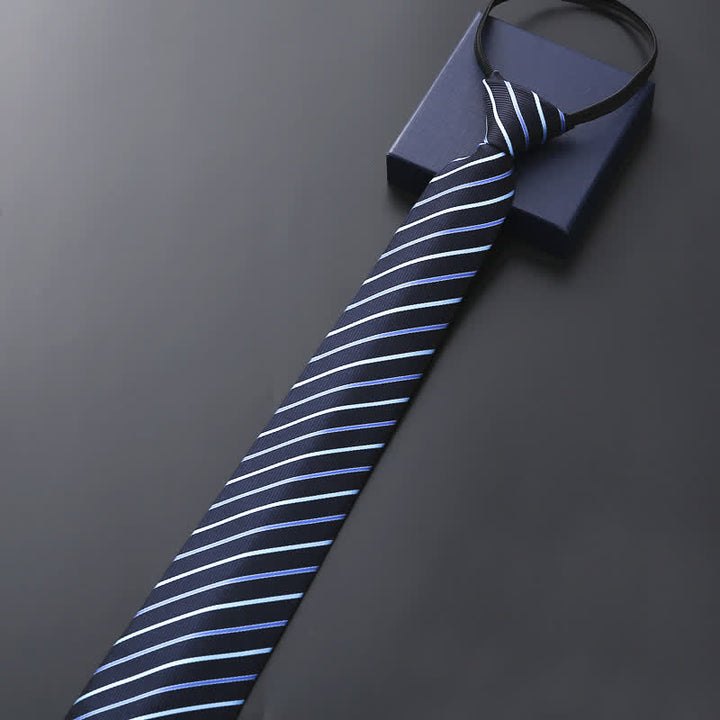 Corbata de negocios con cremallera de la serie azul para hombre