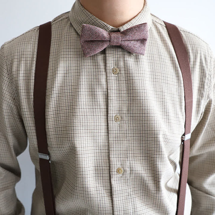 Pajarita sencilla de mezcla de lana y tweed para hombre