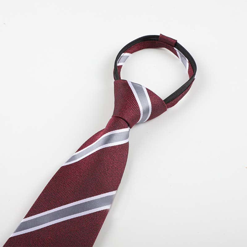 Corbata de rayas con cremallera para trabajo de hombre