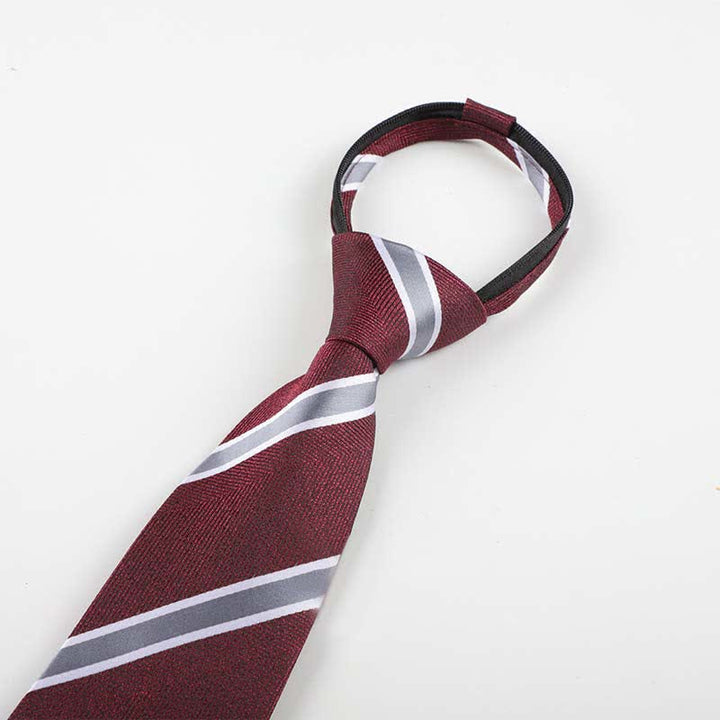 Corbata de rayas con cremallera para trabajo de hombre