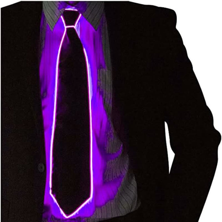Divertida corbata luminosa de colores con luces LED de neón