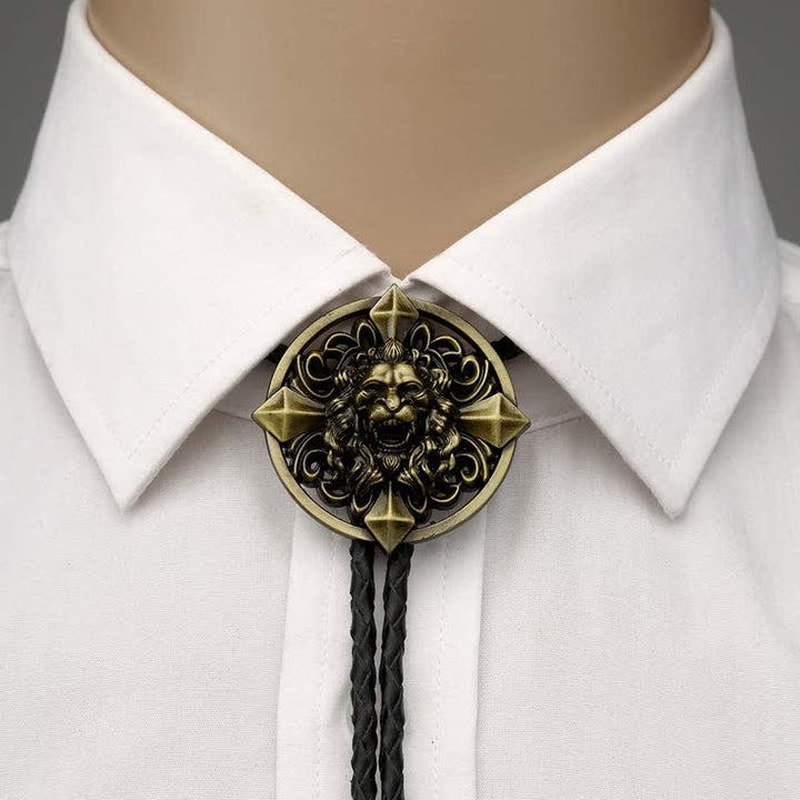 Corbata de bolo con forma de animal novedosa de león aullando