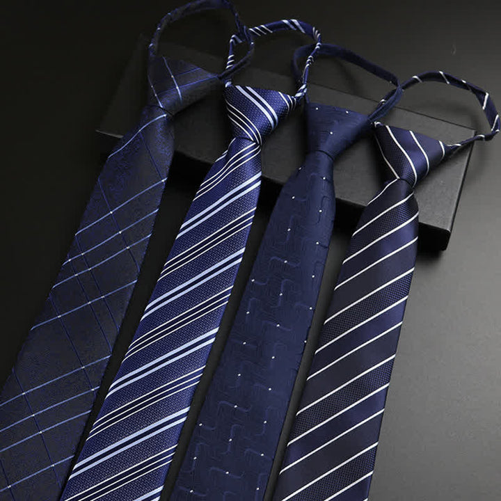 Corbata formal con cremallera azul marino para hombre
