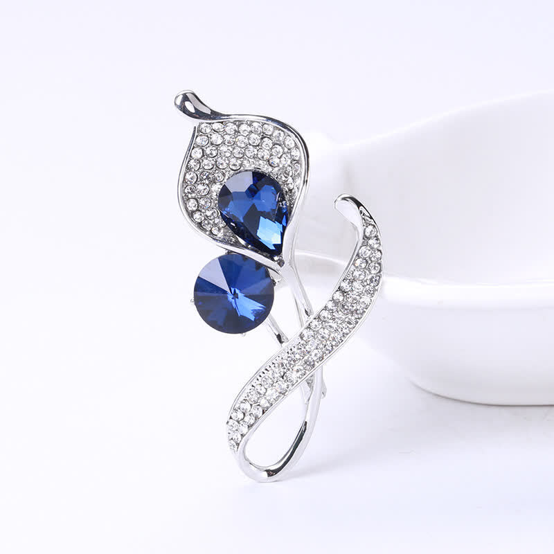Broche floral azul brillante para mujer
