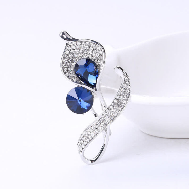 Broche floral azul brillante para mujer