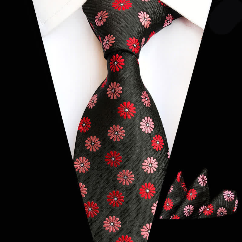 Conjunto de 2 corbatas con estampado floral de margaritas para hombre