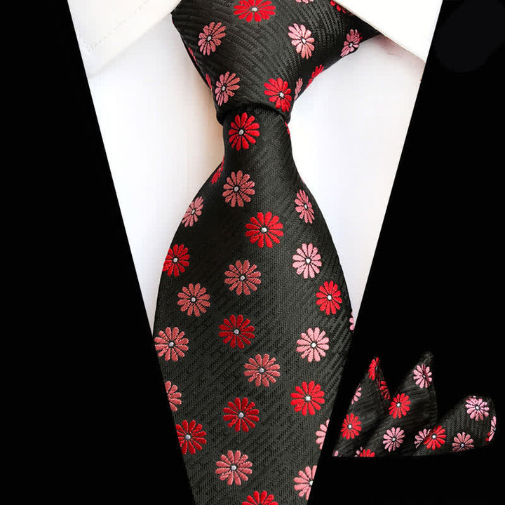 Conjunto de 2 corbatas con estampado floral de margaritas para hombre