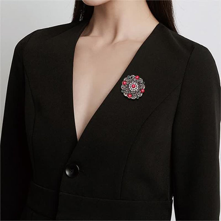Broche de flor hueca estilo barroco para mujer