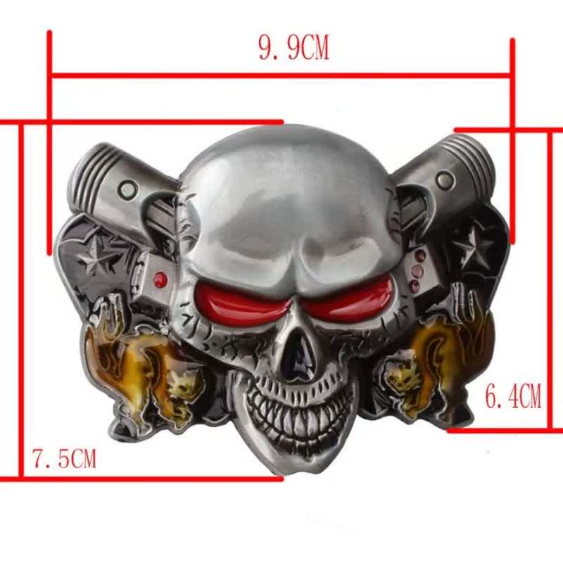 Cinturón de cuero con diseño de calavera, demonio y payaso estilo punk para hombre