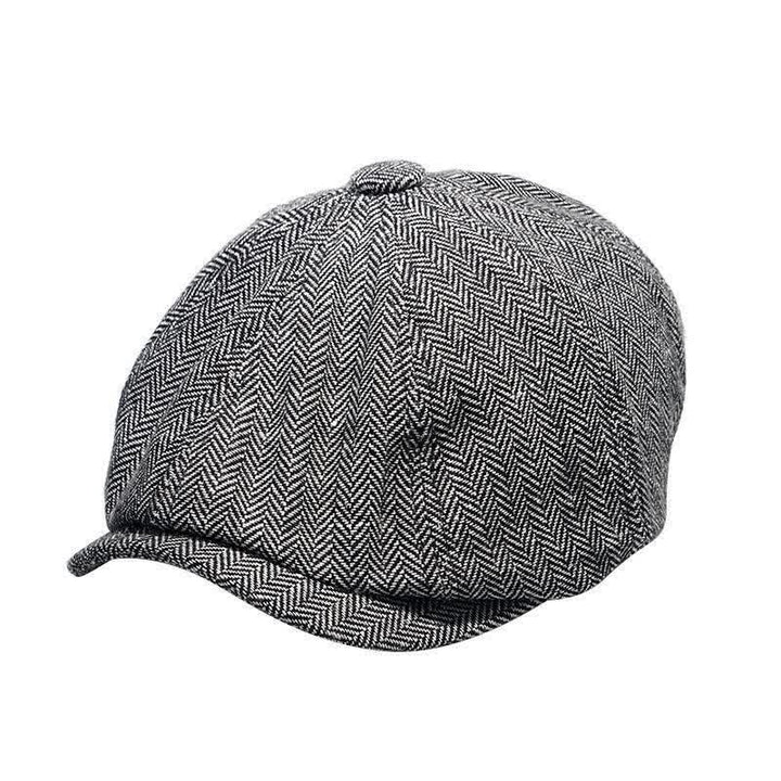 Boina octogonal con diseño de espiga versátil para hombre