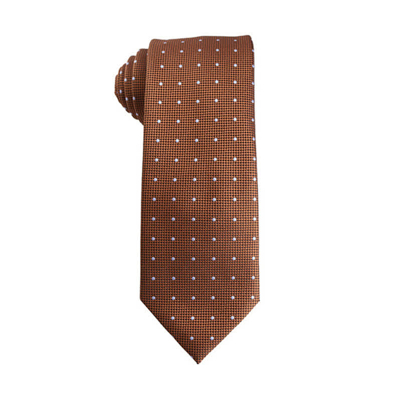Corbata para hombre con micromotivos de la serie naranja y roja - Lunares - image 4